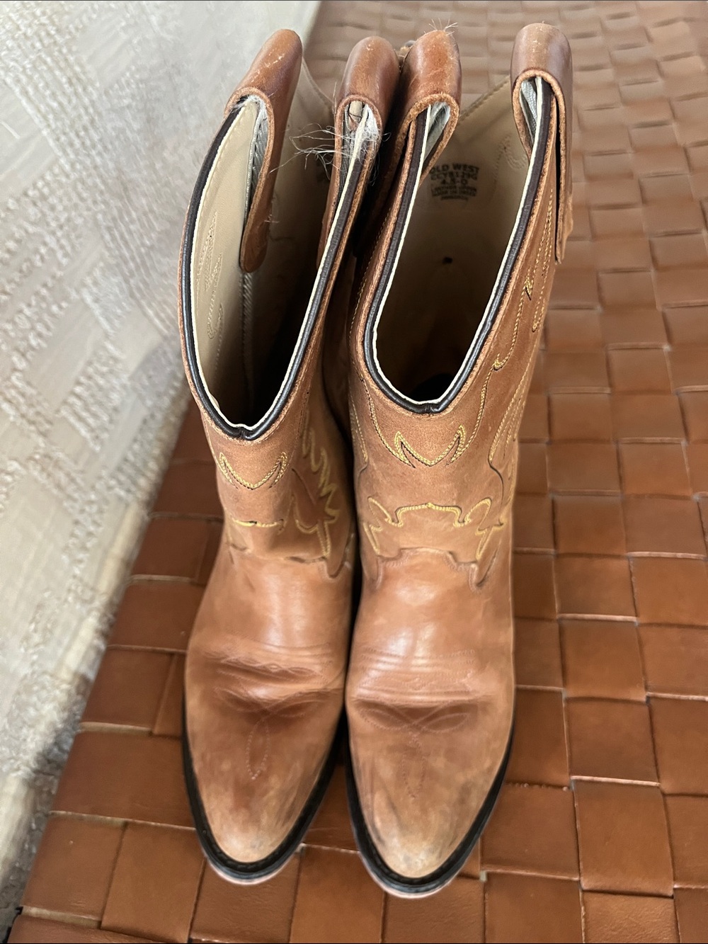 Old West Tan Kids' Western Cowboy Boots